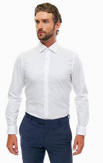 Белая приталенная рубашка из хлопка Strellson