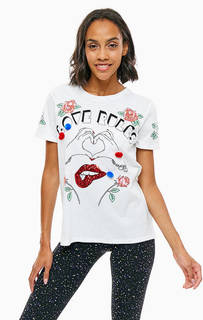 Хлопковая футболка с ярким декором Only