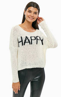 Укороченный хлопковый свитер свободного кроя Only