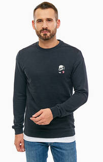 Черный трикотажный свитшот с вышивкой Jack & Jones