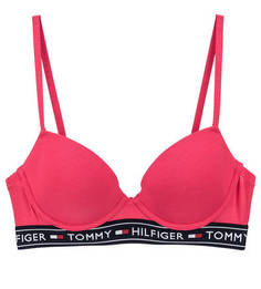Хлопковый бюстгальтер цвета фуксии Tommy Hilfiger