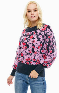 Сиреневый свитер с объемными рукавами Selected