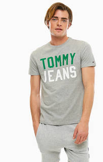 Хлопковая футболка с логотипом бренда Tommy Jeans