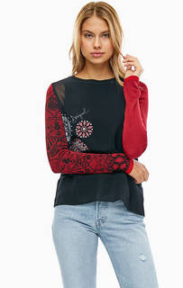 Черная блуза с длинными рукавами Desigual