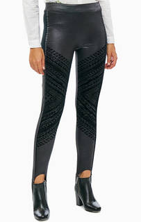 Черные леггинсы с декоративным принтом Desigual