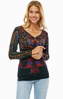 Джемпер из вискозы со стразами Desigual