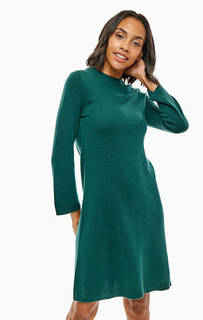 Зеленое шерстяное платье-свитер United Colors of Benetton
