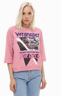 Хлопковый свитшот оверсайз с рукавами три четверти Wrangler
