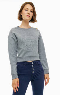 Хлопковый свитшот серого цвета Guess