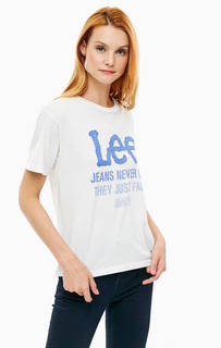 Хлопковая футболка с логотипом бренда Lee