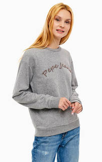 Серый свитшот с объемной вышивкой Pepe Jeans