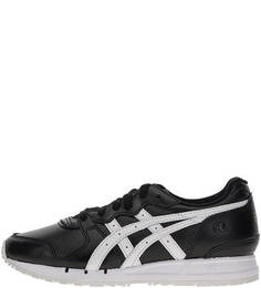 Черные кожаные кроссовки на шнуровке Asics Tiger