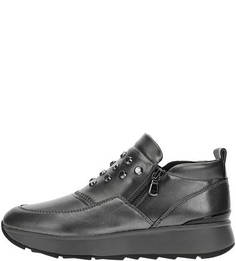 Серые кроссовки с металлическим декором Geox