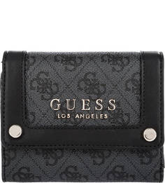 Серый кошелек с монограммой бренда Guess