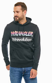 Черная хлопковая толстовка с капюшоном Wrangler