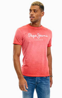 Футболка из хлопка с логотипом бренда Pepe Jeans