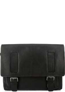 Вместительная кожаная сумка с откидным клапаном Strellson