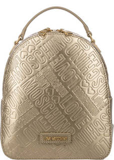 Золотистый рюкзак с тиснением Love Moschino