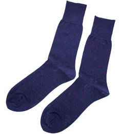 Фиолетовые носки из хлопка в горошек Collonil