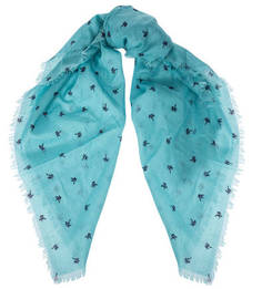 Хлопковая бандана бирюзового цвета United Colors of Benetton