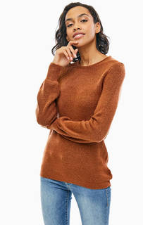 Коричневый джемпер с манжетами Only