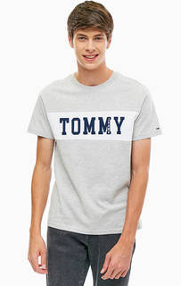 Хлопковая футболка с контрастной вставкой Tommy Jeans