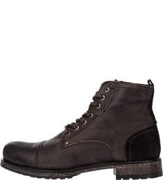 Коричневые ботинки с замшевыми вставками S.Oliver