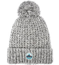 Серая вязаная шапка с помпоном Superdry