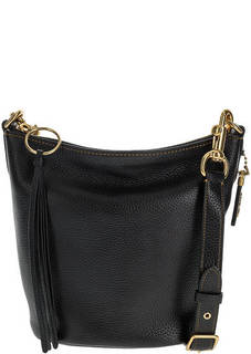 Черная кожаная сумка через плечо Duffle Coach