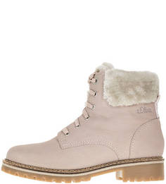 Кожаные ботинки розового цвета S.Oliver