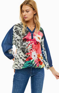 Разноцветная блуза оверсайз Desigual