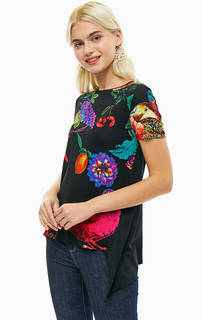 Футболка с короткими рукавами черного цвета Desigual