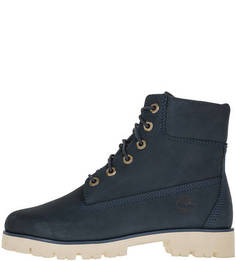 Синие демисезонные ботинки из нубука Timberland