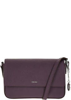 Маленькая кожаная сумка с откидным клапаном Dkny