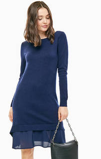 Синее трикотажное платье с длинными рукавами Pennyblack