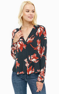 Синяя блуза из вискозы Ichi