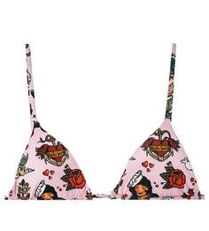 Розовый купальный топ с ярким принтом MC2 Saint Barth