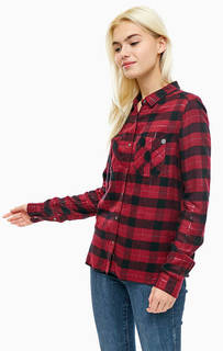 Бордовая рубашка из вискозы с карманами Superdry