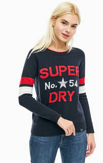 Синий джемпер с вышивкой Superdry