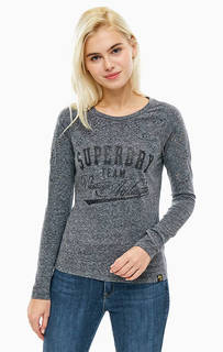 Синяя трикотажная футболка с принтом Superdry