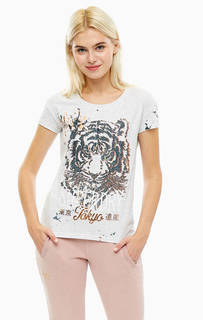 Серая хлопковая футболка с принтом Superdry