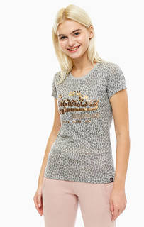 Серая футболка с логотипом бренда Superdry