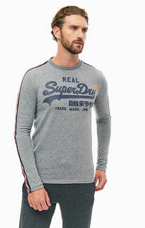 Серая футболка с контрастными вставками Superdry