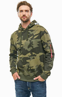 Толстовка из хлопка с камуфляжным принтом Alpha Industries