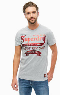 Хлопковая футболка с контрастным принтом Superdry