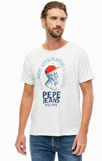 Хлопковая футболка с контрастным принтом Pepe Jeans