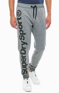 Серые джоггеры с логотипом бренда Superdry