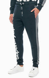 Синие хлопковые брюки джоггеры Superdry