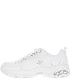 Белые кроссовки на шнуровке Skechers