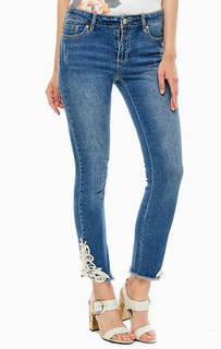 Джинсы с потертостями и нашивками Armani Exchange